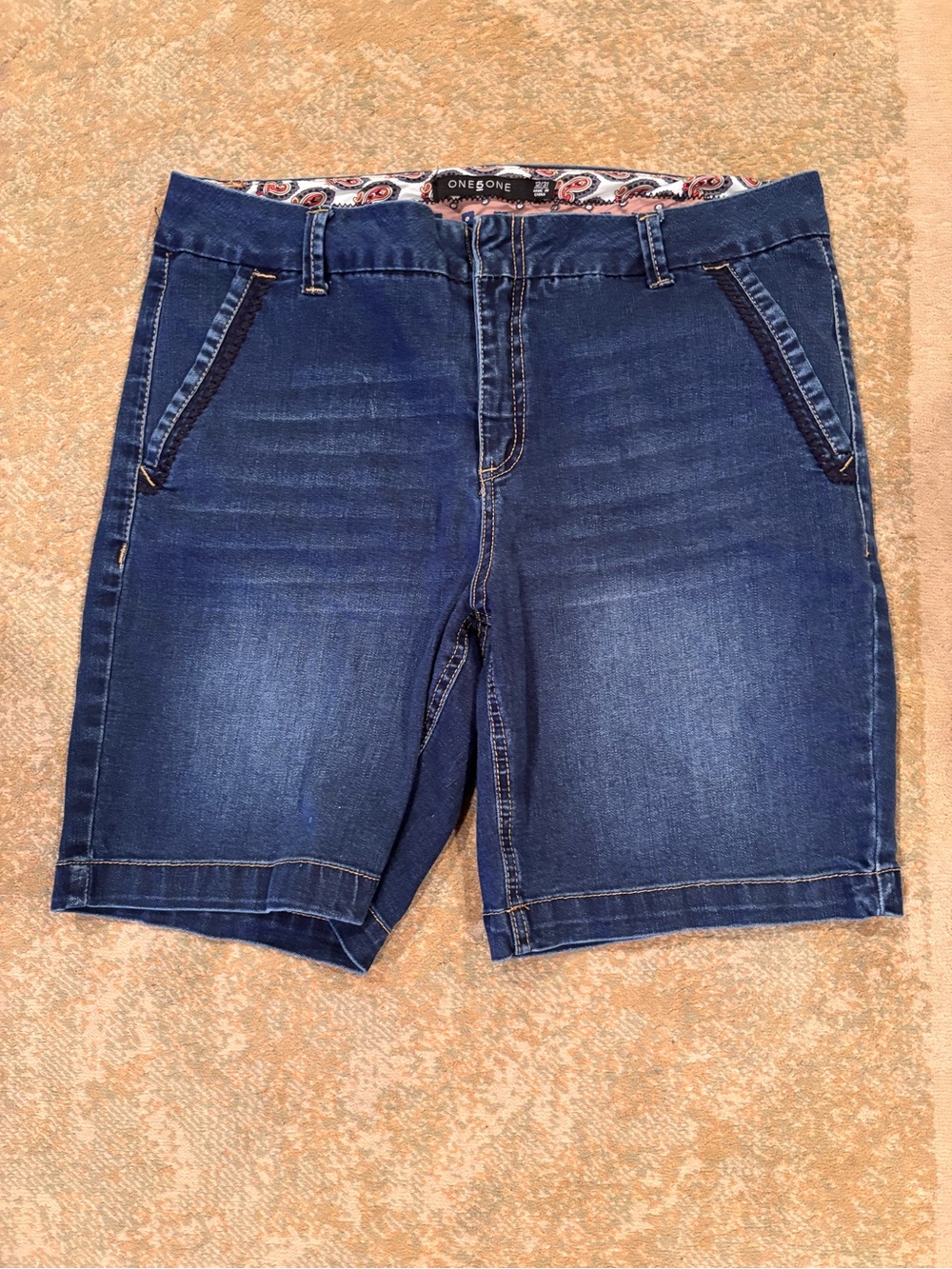 ONE5ONE Dark Wash Bermuda Denim Shorts Size 12/31